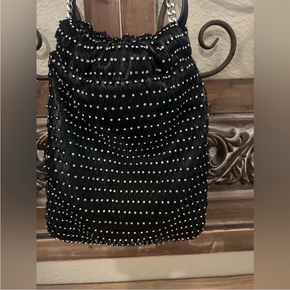 Zara Diamond Beaded Drawstring Bag - Picture 5 of 8